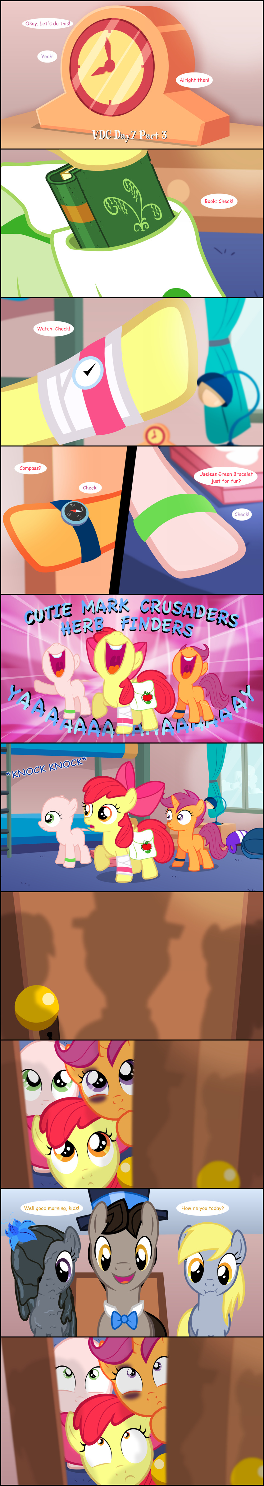 apple_bloom_(mlp) bald comic computer cutie_mark_crusaders_(mlp) derpy_hooves_(mlp) doctor_whooves_(mlp) equine female feral friendship_is_magic horn horse inkie_pie_(mlp) jananimations laptop mammal my_little_pony original_character pegasus poison_joke pony scootaloo_(mlp) shiner smile sweetie_belle_(mlp) tumblr unicorn wings young