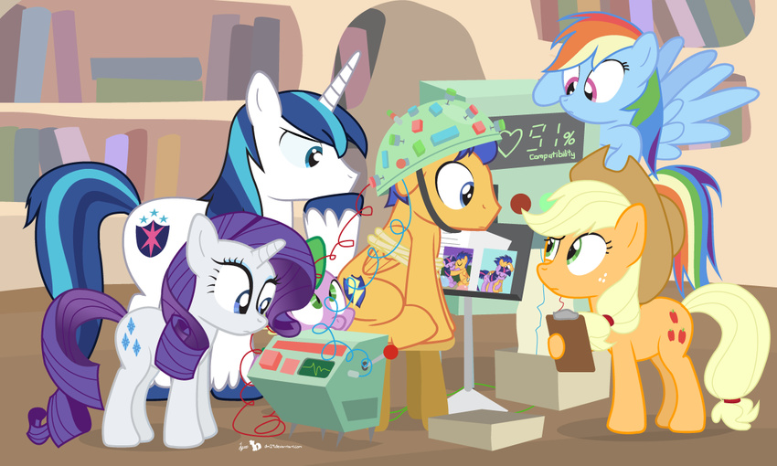 &lt;3 applejack_(mlp) blonde_hair blue_eyes blue_hair clipboard cowboy_hat cutie_mark dm29 dragon equestria_girls equine eyeshadow female flash_sentry_(eg) freckles friendship_is_magic green_eyes group hair hat helmet horn machine makeup male mammal mechanical multi-colored_hair my_little_pony pegasus purple_eyes rainbow_dash_(mlp) rarity_(mlp) shining_armor_(mlp) sitting slit_pupils spike_(mlp) twilight_sparkle_(mlp) unicorn wings