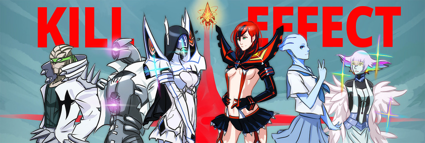 4girls alien asari bad_id bad_tumblr_id breasts commander_shepard commander_shepard_(female) cosplay edi_(mass_effect) garrus_vakarian geth junketsu kill_la_kill kiryuuin_ragyou kiryuuin_ragyou_(cosplay) kiryuuin_satsuki kiryuuin_satsuki_(cosplay) legion_(mass_effect) liara_t'soni mankanshoku_mako mankanshoku_mako_(cosplay) mask mass_effect matoi_ryuuko matoi_ryuuko_(cosplay) mikisugi_aikurou mikisugi_aikurou_(cosplay) multiple_girls quarian reaper_(mass_effect) robot sanageyama_uzu sanageyama_uzu_(cosplay) school_uniform senketsu small_breasts tali'zorah tony_the_pony turian undressing v