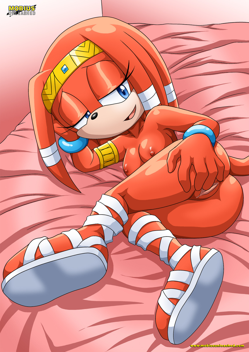 bbmbbf bed breasts butt cum echidna female hairband jewelry juices mobius_unleashed palcomix pose pussy sega shows solo sonic_(series) tikal_the_echidna