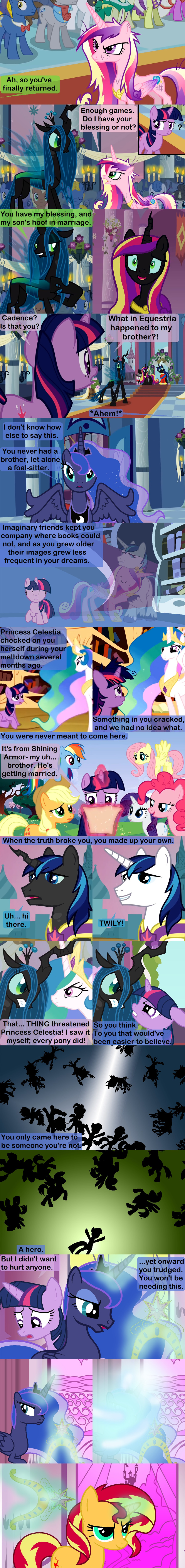 ? applejack_(mlp) armor beavernator blonde_hair blue_eyes blue_hair book bookshelf candle candlestick canterlot changeling clothing comic crown cutie_mark dialog dragon english_text equestria_girls equine fangs female fire fluttershy_(mlp) friendship_is_magic glowing gold grass green_eyes green_hair hair hat holes horn horse hug imaginary inside library long_hair ma;e magic mammal messy_hair multi-colored_hair my_little_pony necklace outside paper pink_hair pinkie_pie_(mlp) plot_twist pony princess_cadance_(mlp) princess_celestia_(mlp) princess_luna_(mlp) purple_hair queen_chrysalis_(mlp) rainbow_hair rarity_(mlp) red_hair royal_guard_(mlp) sharp_teeth shining_armor_(mlp) silhouette slit_pupils sparkles spike_(mlp) straight_hair sunset_shimmer_(eg) teeth text top_hat tree two_tone_hair unicorn uniform window winged_unicorn wings young