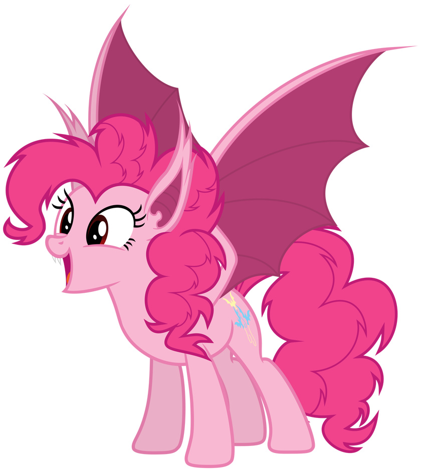 absurd_res alpha_channel bat_pony bat_wings cutie_mark equine fangs female friendship_is_magic hair hi_res magister39 mammal messy_hair my_little_pony pink_hair pinkie_pie_(mlp) plain_background red_eyes smile solo transparent_background vampire wings