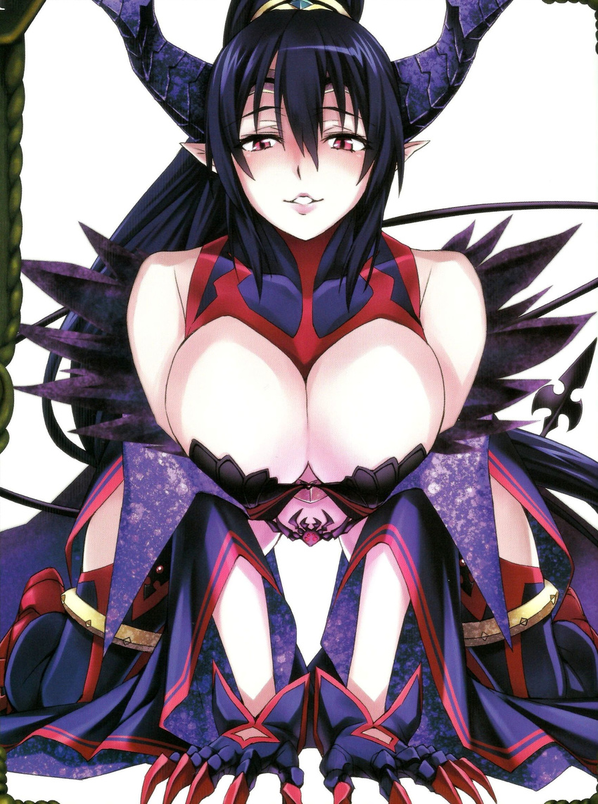 1girl breasts gloves highres hobby_japan large_breasts lost_worlds official_art queen's_blade queen's_blade queen's_blade_rebellion red_eyes solo welveria werbellia