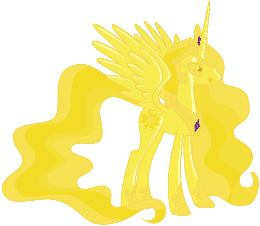 absurd_res alpha_channel cutie_mark equine female friendship_is_magic gold hair hi_res horn horse long_hair magister39 mammal my_little_pony open_mouth plain_background pony princess_celestia_(mlp) solo transparent_background winged_unicorn wings