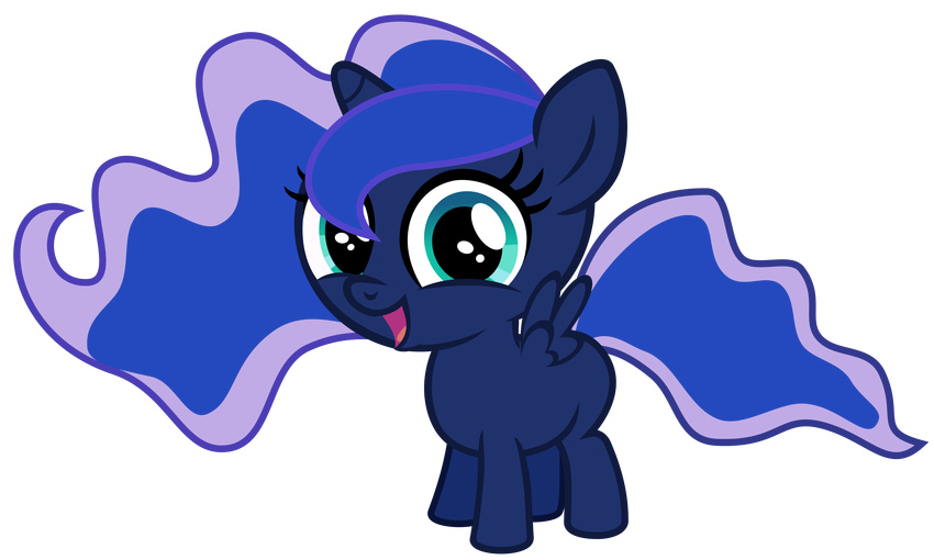 absurd_res alpha_channel blue_eyes blue_fur blue_hair cute equine female friendship_is_magic fur hair hi_res horn horse magister39 mammal my_little_pony open_mouth plain_background pony princess_luna_(mlp) solo transparent_background two_tone_hair winged_unicorn wings young