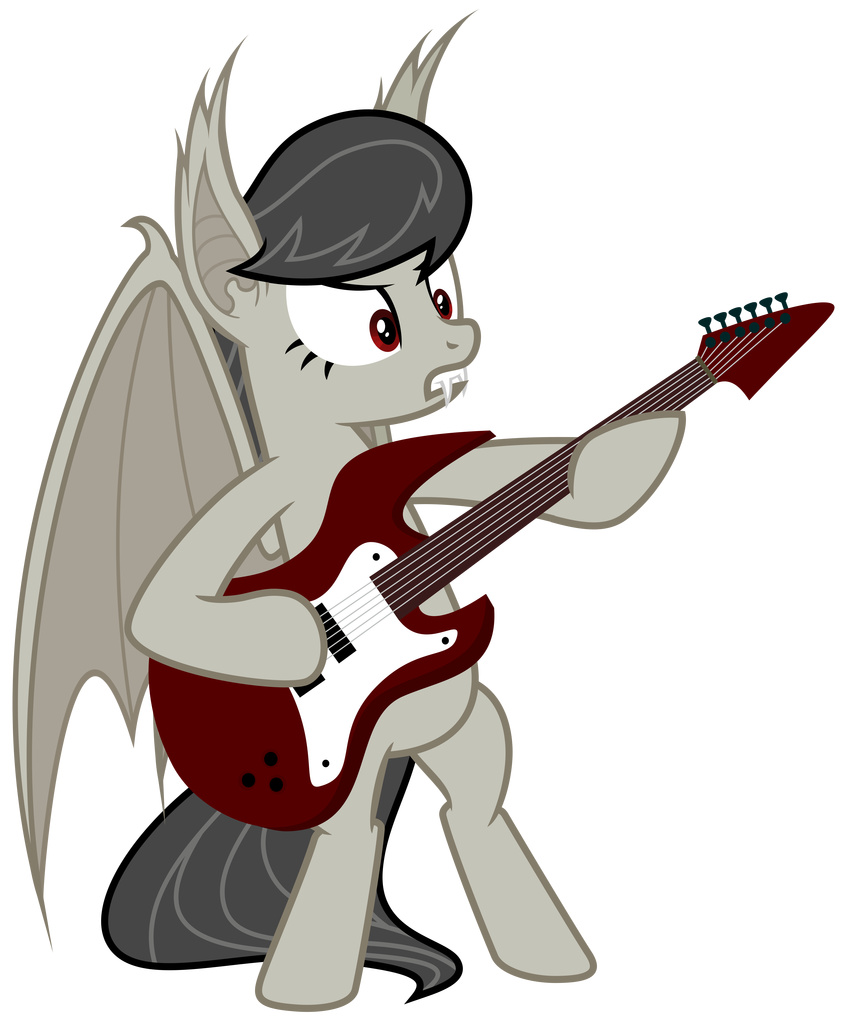 absurd_res alpha_channel bat_pony black_hair equine fangs female feral friendship_is_magic guitar hair hi_res horse magister39 mammal my_little_pony octavia_(mlp) plain_background pony red_eyes solo standing transparent_background wings