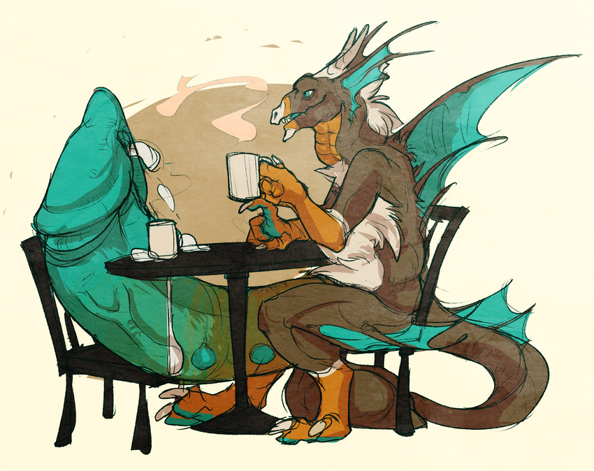 2014 anthro bald barefoot big_penis biped bodily_fluids chair claws container cum cum_on_penis cum_string cup dragon echinoderma erection feet fur furniture furred_dragon furred_scalie genital_fluids genitals grasp hi_res holding_container holding_cup holding_object horn huge_penis hyper hyper_genitalia hyper_penis male mythological_creature mythological_scalie mythology nude open_mouth penis scalie sharp_teeth sitting solo table tail teeth thick_penis toe_claws tongue vein veiny_penis what