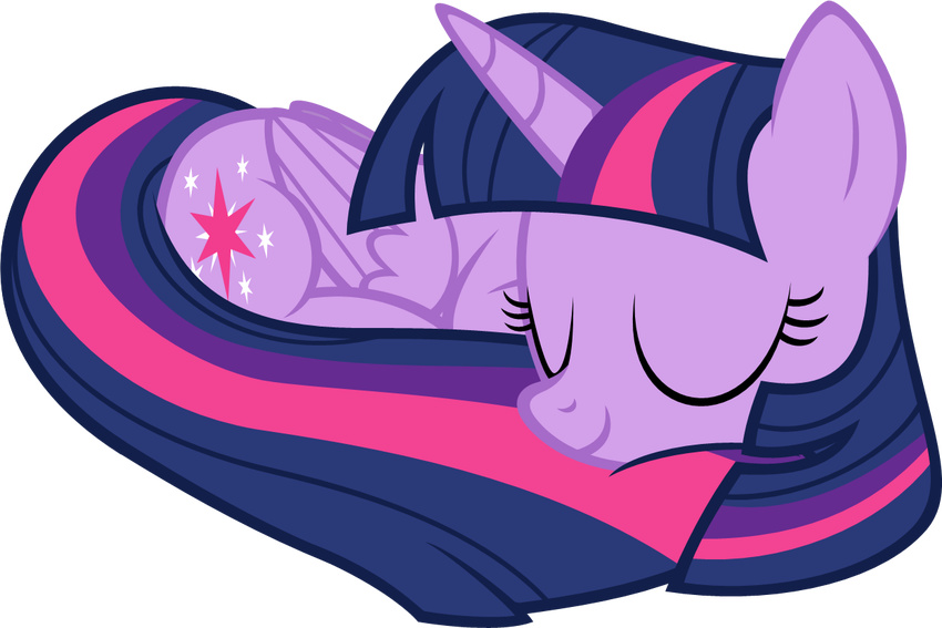 alpha_channel cutie_mark equine eyes_closed female feral friendship_is_magic fur hair horn horse mammal multi-colored_hair my_little_pony plain_background pony purple_fur purple_hair sleeping smile solo transparent_background twilight_sparkle_(mlp) winged_unicorn wings zacatron94