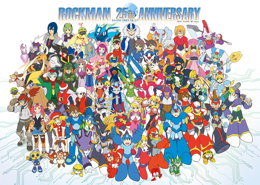 2012 6+boys 6+girls absolutely_everyone aile albert_w_wily alouette_(rockman_zero) anniversary aquaman ashe_(rockman) ayanokouji_yaito balloon barrel_caskett beard beat_(rockman) bird black_hair blonde_hair blue_eyes blue_hair blues_(rockman) blues_exe bomberman_(rockman) bon_bonne brown_hair bubbleman capcom cat character_request cheering ciel_(rockman) colonel cosplay crossover crowd curly_hair cutman cyber_elves dog doujinshi dress drill_hair dual_persona eddie_(rockman) elecman everyone facial_hair fafnir fireman forte_(rockman) ghost girouette glasses gloves glyde goggles gospel green_eyes green_hair grey_(rockman) gutsman hairband harp_note harpuia hat headband helmet hibiki_misora highres hikari_netto hivolt_the_raptoroid hoshikawa_subaru hoshikawa_subaru_(rockman) iceman ijuuin_enzan instrument iris iroaya_madoi kobun koya10305 layer leviathan_(rockman) long_hair mascot metool model_a model_zx multiple_boys multiple_girls multiple_persona nettonabi official_art omega_(rockman) pandora_(rockman) pet phantom_(rockman) pharaohman photo pink_hair ponytail poster prometheus_(rockman) quickman red_eyes reggae reploid ribbon robot rock_volnutt rockman rockman_(character) rockman_(classic) rockman_9 rockman_dash rockman_exe rockman_exe_(character) rockman_x rockman_x4 rockman_zero rockman_zx roll roll_(cosplay) roll_caskett roll_exe rush_(rockman) ryuusei_no_rockman sakurai_meiru shirogane_luna short_hair sigma sniper_joe tango_(rockman) teisel_bonne thomas_light toadman tomahawkman tron_bonne twin_drills twintails vent virus wallpaper warrock white_hair woodman x_(rockman) yellow_devil zero_(rockman)