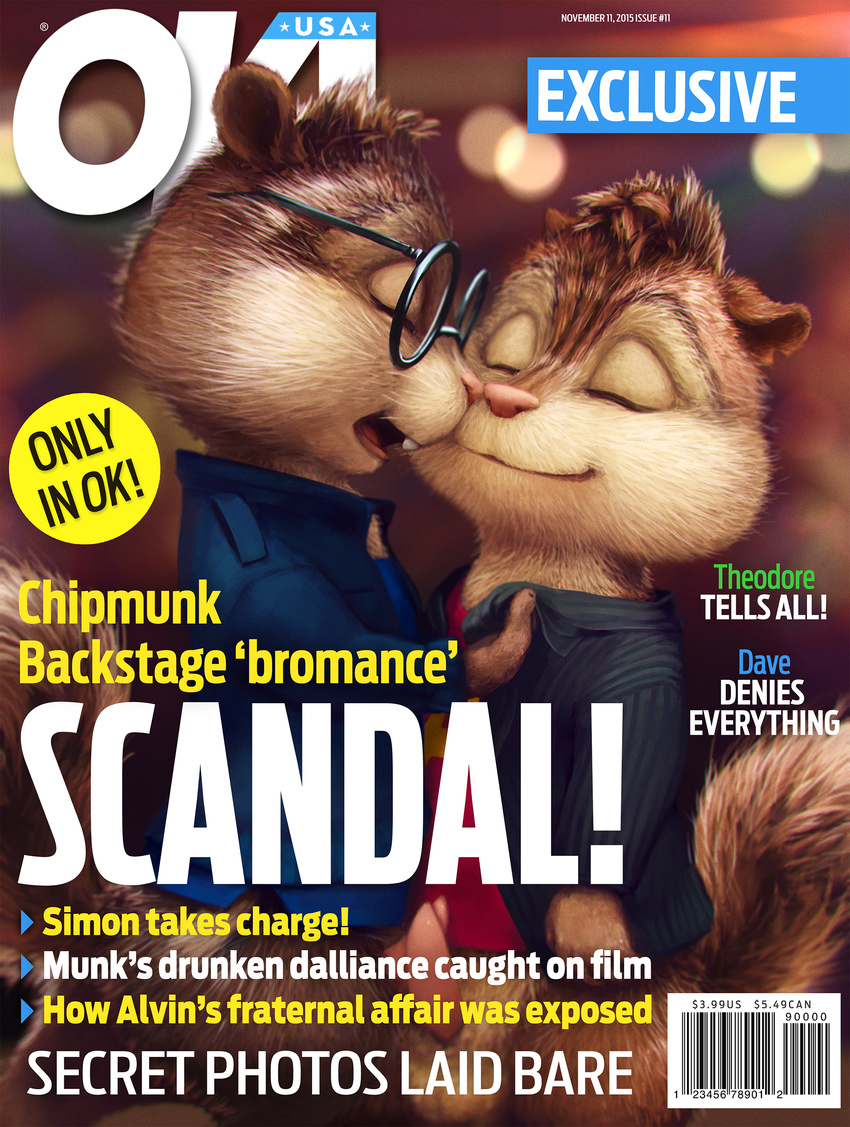 alvin_seville balls bottomless brothers chipmunk cub duo erection eyes_closed eyewear frottage gay glasses incest lando magazine_cover male mammal ok_magazine penis rodent sibling simon_seville young