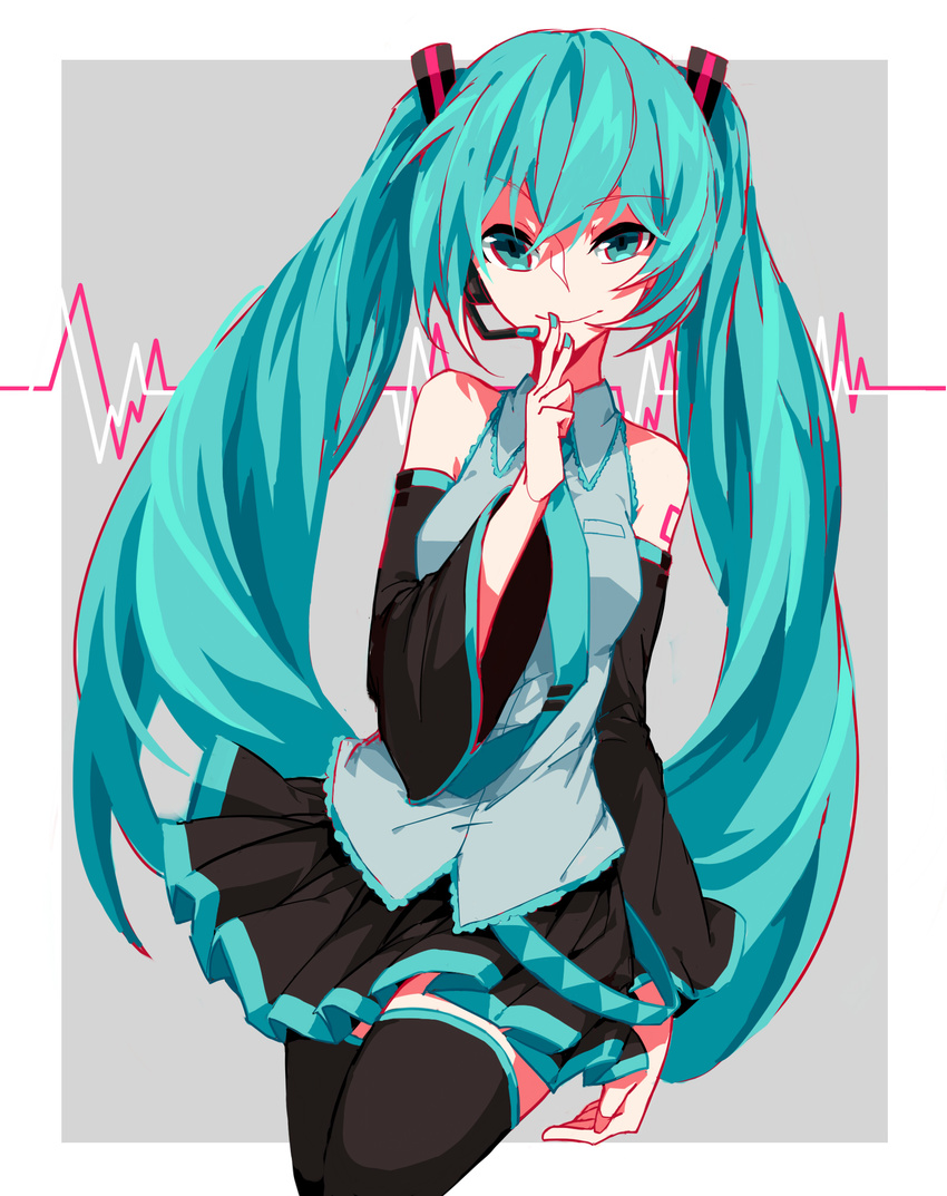 aqua_eyes aqua_hair hatsune_miku headset highres long_hair mujun_atama necktie smile solo twintails vocaloid