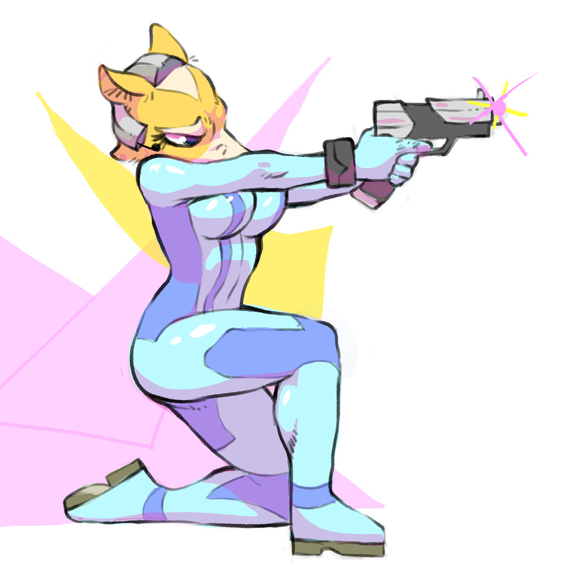 abstract crossover genderbent gun invalid_background kaboozey metroid nintendo ranged_weapon star_fox video_games weapon zero_suit