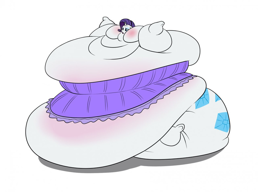 big_chin butt calorie corset cutie_mark equine friendship_is_magic fur giant hair horn mammal morbidly_obese my_little_pony ouch overweight purple_hair rarity_(mlp) unicorn white_fur white_skin