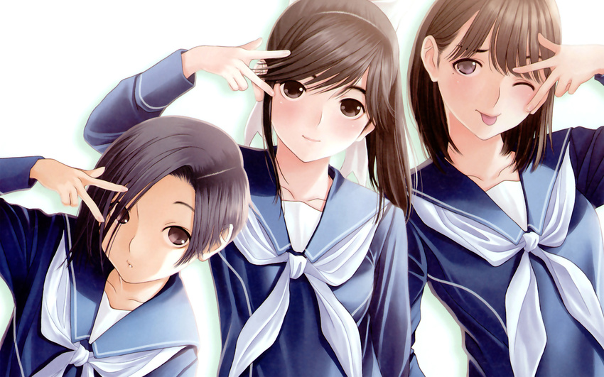 anegasaki_nene kobayakawa_rinko love_plus seifuku takane_manaka