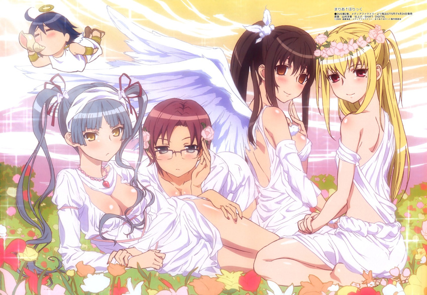 breasts cleavage male maria_holic megami miyamae_kanako nanami_kiri shidou_mariya shinouji_matsurika trap wings yudzuru_inamori