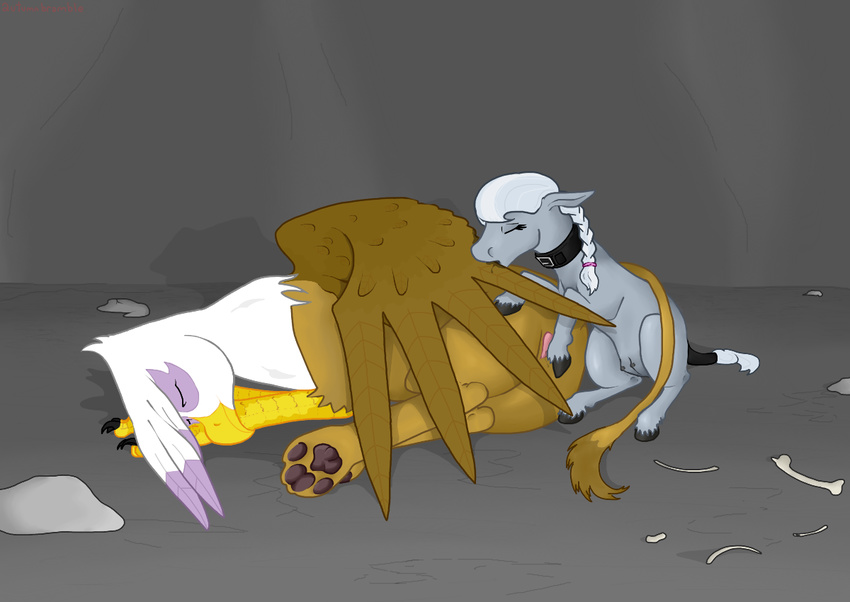 autumnbramble avian beak bone cave earth_pony equine female friendship_is_magic gilda_(mlp) gryphon horse lesbian mammal my_little_pony nipples pony preening pussy silver_hair silver_spoon_(mlp) slave tail_wrap teats tongue wings young