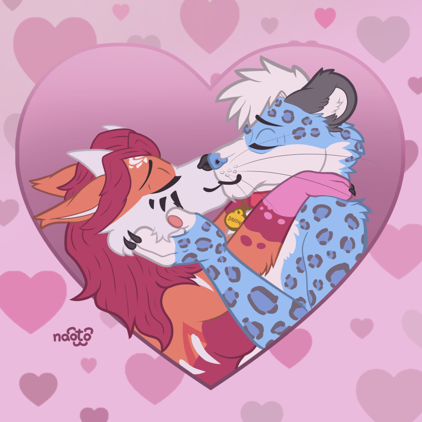 &lt;3 absurd_res animal_humanoid anthro canid canid_humanoid canine canine_humanoid duo felid felid_humanoid female fox fox_humanoid hi_res holidays horn humanoid kissing leopard leopard_humanoid love male mammal mammal_humanoid naoto pantherine pantherine_humanoid romantic romantic_couple valentine's_day ych