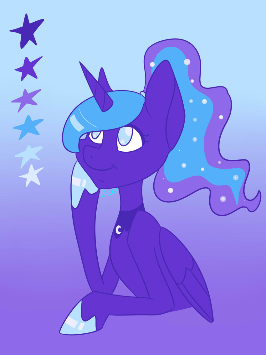 feral friendship_is_magic g4 horn luna mammal my_little_pony neechee princess_luna_(mlp) winged_unicorn wings