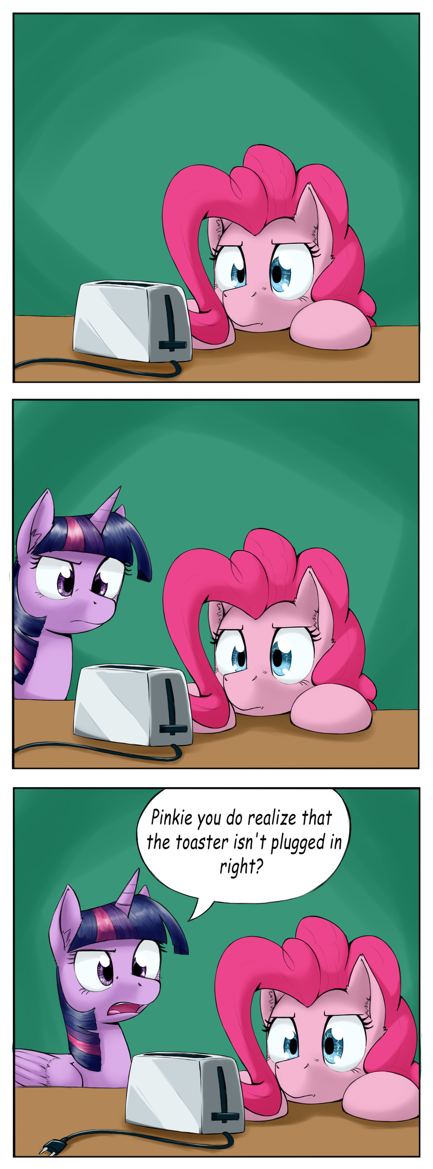 2014 comic equine female feral friendship_is_magic horn horse humor mammal my_little_pony otakuap pinkie_pie_(mlp) pony toaster twilight_sparkle_(mlp) winged_unicorn wings