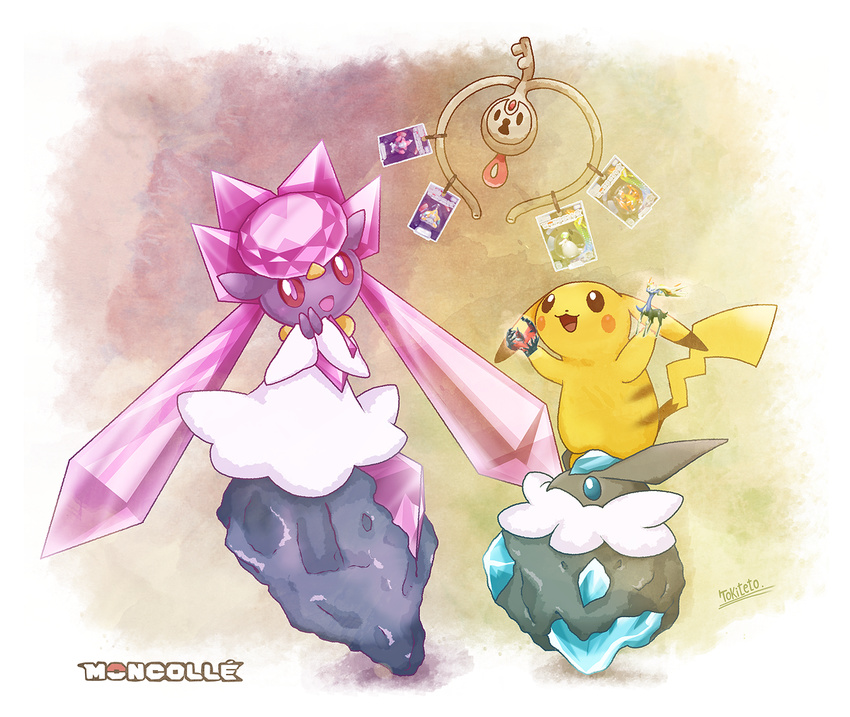 bad_id bad_pixiv_id blush_stickers carbink diancie gen_1_pokemon gen_6_pokemon klefki legendary_pokemon no_humans open_mouth pikachu pokemon pokemon_(creature) tokiteto xerneas yveltal