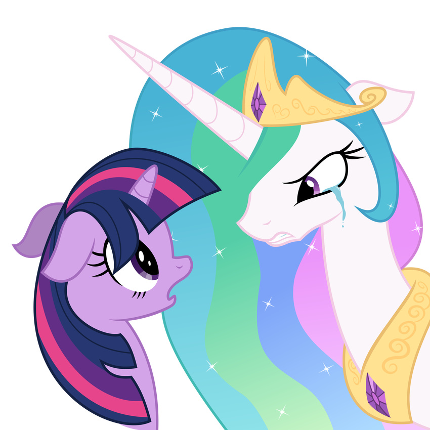 absurd_res alpha_channel crying equine female feral friendship_is_magic hi_res horn horse mamandil mammal my_little_pony pony princess_celestia_(mlp) sad twilight_sparkle_(mlp) unicorn winged_unicorn wings