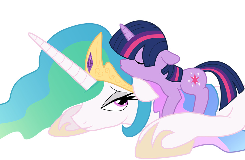 absurd_res alpha_channel cute equine female feral friendship_is_magic hi_res horn horse mamandil mammal my_little_pony pony princess_celestia_(mlp) twilight_sparkle_(mlp) unicorn winged_unicorn wings young