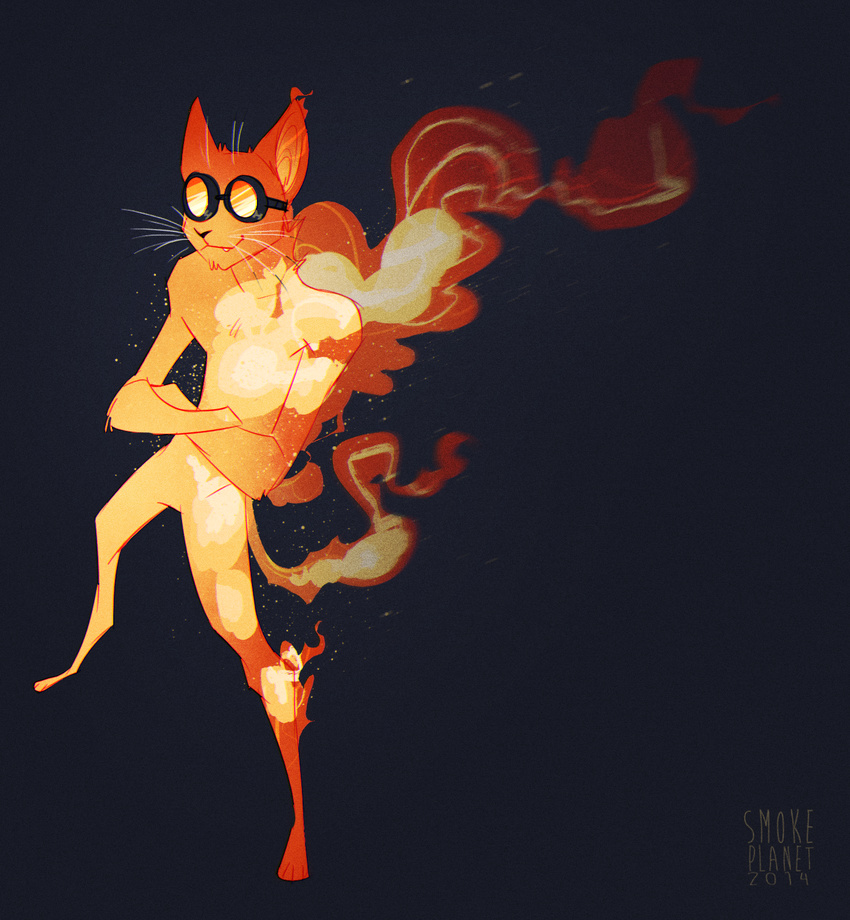 cat eyewear feline fire goggles mammal podoboo smokeplanet