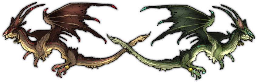 2012 alpha_channel ambiguous_gender digital_media_(artwork) dragon duo feral horn membranous_wings ravoilie simple_background transparent_background wings