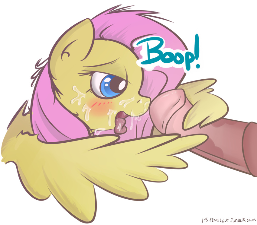 2014 alpha_channel animal_genitalia blue_eyes blush cum cum_on_face cum_on_tongue equine female feral fluttershy_(mlp) friendship_is_magic hair horsecock itspencilguy male mammal my_little_pony open_mouth pegasus penis pink_hair plain_background straight tongue transparent_background wingjob wings