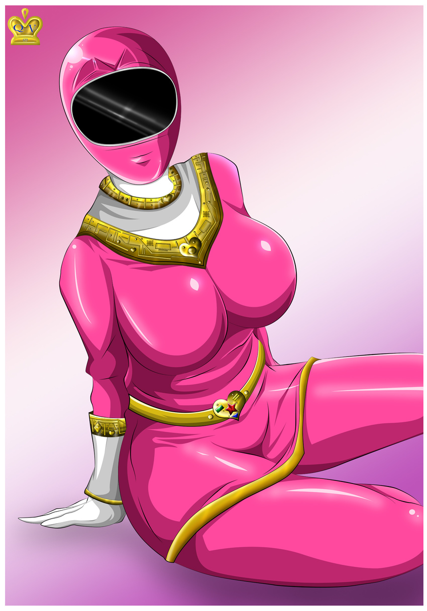 1girl belt breasts chouriki_sentai_ohranger katherine_hillard large_breasts legs momo_maruo ohpink pose posing power_rangers power_rangers_zeo queen_vegeta_69 solo super_sentai