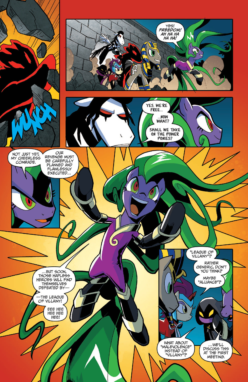 cloak equine explosion female friendship_is_magic high_heel_(idw) horse idw long-face_(idw) male mammal mane-iac_(mlp) mask my_little_pony pegasus pharaoh_phetlock_(idw) pony prison shadowmane_(idw) smudge_(idw) wings