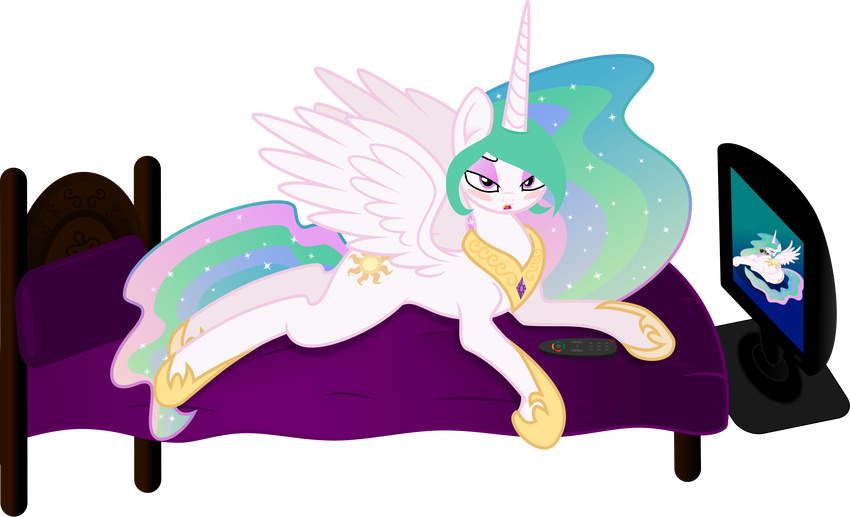 2014 absurd_res alpha_channel blush butt cake equine female feral flower food friendship_is_magic hi_res horn horse looking_at_viewer mammal my_little_pony princess_celestia_(mlp) rose solo virande winged_unicorn wings