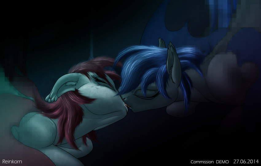 2014 duo equine eyes_closed female feral freckles friendship_is_magic fur hair horse inside kissing lesbian mammal my_little_pony nude open_mouth original_character pegasus penetration pony raised_tail reinkorn tongue wings