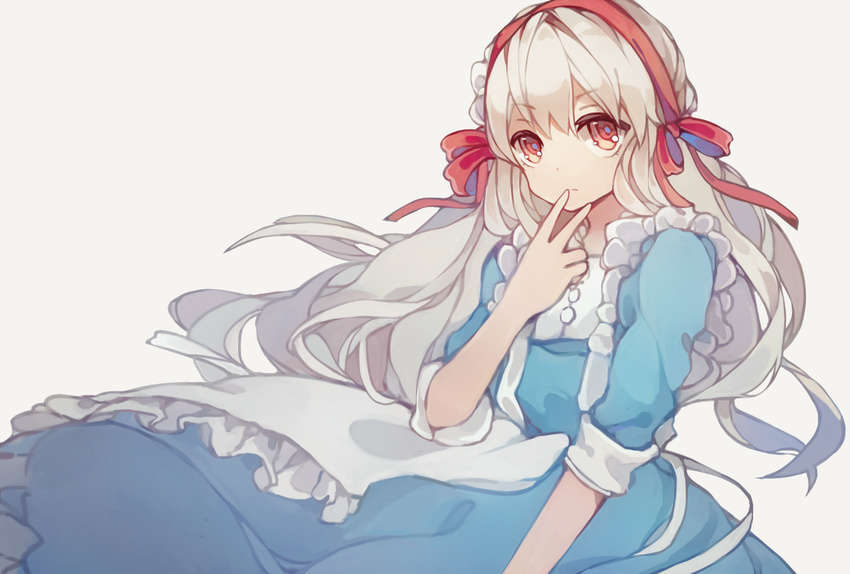 dress kagerou_project kozakura_marry long_hair red_eyes silver_hair solo xiaohan6th