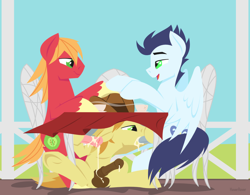 animal_genitalia big_macintosh_(mlp) braeburn_(mlp) cousins cum cum_in_mouth cum_inside equine friendship_is_magic gay group group_sex horse horsecock hoverrover incest male mammal my_little_pony oral oral_sex pegasus penis sex soarin_(mlp) threesome wings wonderbolts_(mlp)