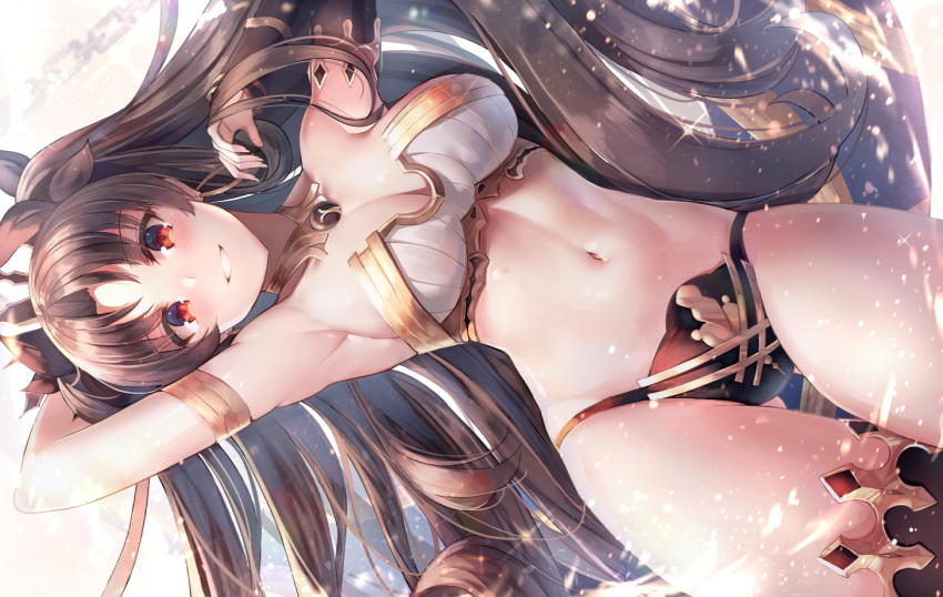 breasts brown_hair cleavage fate/grand_order fate_(series) ishtar_(fate/grand_order) motokonut navel red_eyes