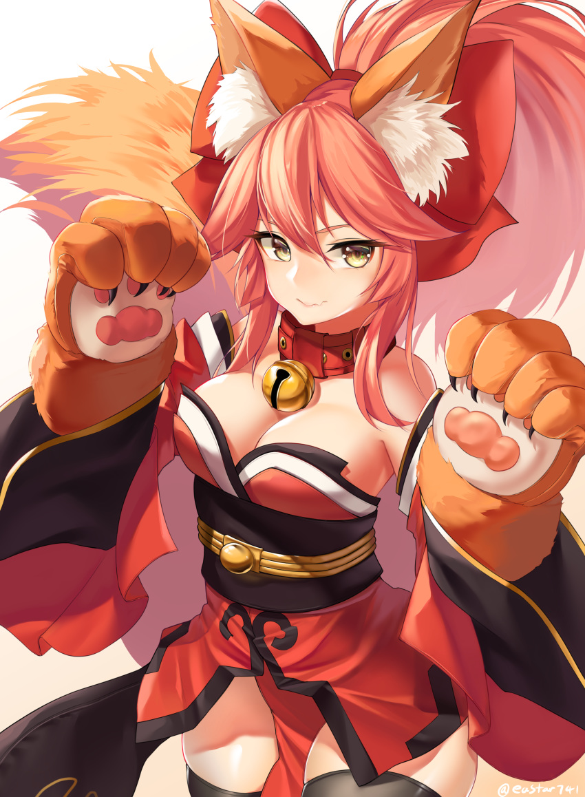 animal_ears fate/grand_order japanese_clothes tagme tail tamamo_cat thighhighs