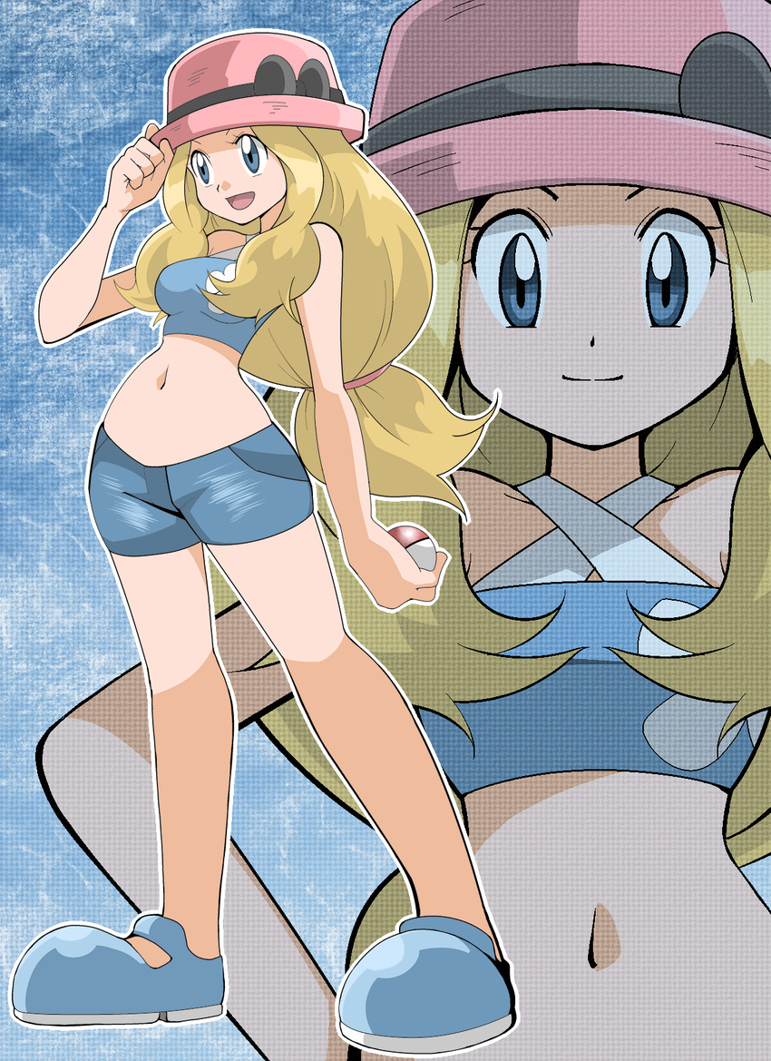 alternate_costume blonde_hair blue_eyes hainchu long_hair navel pokemon pokemon_(game) pokemon_xy serena_(pokemon)