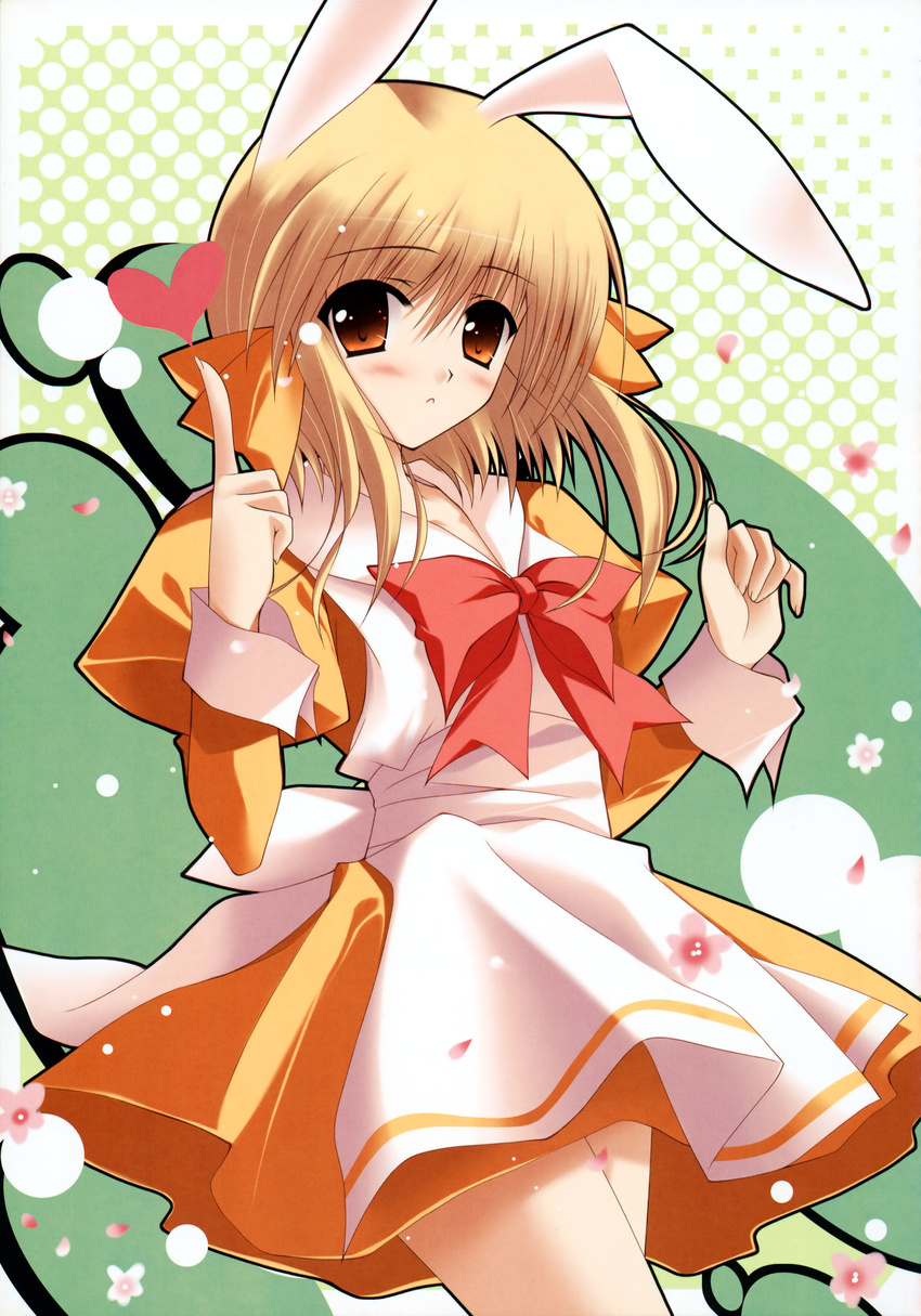 absurdres animal_ears blonde_hair blush bunny_ears copyright_request highres maid short_hair solo yellow_eyes zinno