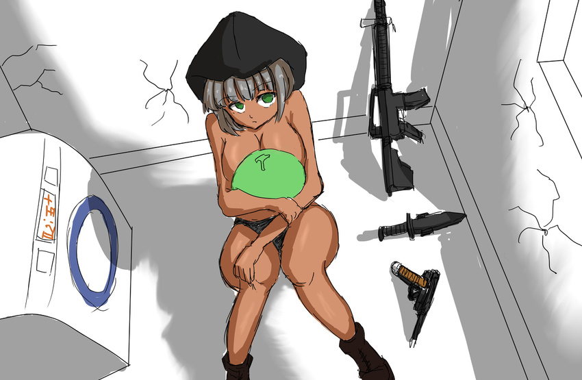 1girl artist_request female isil isis-chan islamic_state_of_iraq_and_the_levant original personification sketch solo