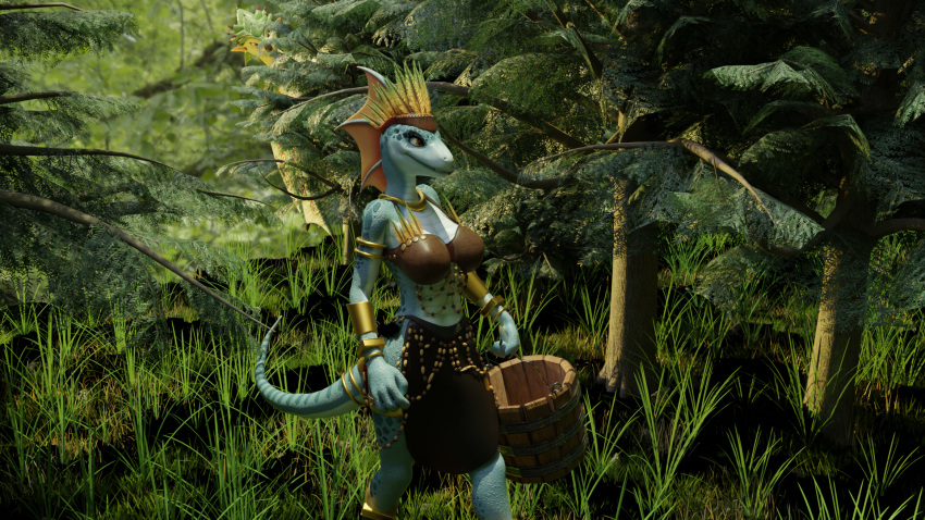 anthro bottomwear bucket capcom clothed clothing container dragon duo female flying_wyvern forest forest_background grass hat headgear headwear hi_res holding_container holding_object jewelry larger_female looking_at_another monster_hunter nature nature_background oblivious outside plant rath_wyvern rathian rathian_(furromantic) scalie size_difference skink_(warhammer_fantasy) smaller_female stalker stalking tayanna_(furromantic) topwear tree unaware void_dragon216 walking warhammer_(franchise) warhammer_fantasy wyvern