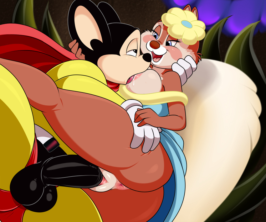 anus balls blue_eyes breasts chip_'n_dale clarice_(disney) crossover disney female genitals hi_res lonbluewolf male male/female mighty_mouse_(character) nipple_fetish nipple_play nipple_suck penetration penis pussy sex sucking vaginal vaginal_penetration