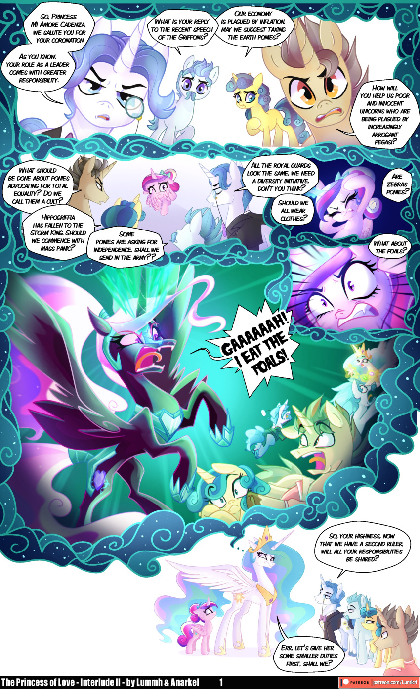 absurd_res adopted_(lore) adopted_daughter_(lore) adoptive_mother_(lore) bow_tie chilllum clenched_teeth crown crystal crystal_heart cutie_mark dialogue earth_pony elements_of_harmony equid equine eyes_closed eyewear fan_character fancypants_(mlp) female feral folded_wings friendship_is_magic frown gem gemstones glowing glowing_horn green_glow green_light green_lighting group hasbro headgear hi_res horn horse looking_at_viewer looking_up loss_of_control magic male mammal monocle my_little_pony mythological_creature mythological_equine mythology narrowed_eyes painting_(artwork) panicking pony princess_cadance_(mlp) princess_celestia_(mlp) sharp_teeth simple_background spread_wings standing suite teeth thinking thought_bubble tongue traditional_media_(artwork) transformation unicorn watercolor_(artwork) white_background wide_eyed winged_unicorn wings yellow_glow