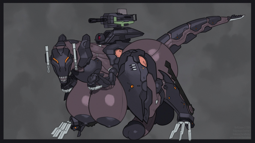 areola balls big_areola big_balls big_breasts big_butt big_penis biped borisalien breasts butt butt_from_the_front digitigrade dinosaur dromaeosaurid erection feral genitals gun hi_res huge_areola huge_balls huge_breasts huge_butt huge_penis intersex knife konami looking_at_viewer machine metal_gear metal_gear_rising:_revengeance nipples penis platinumgames ranged_weapon raptor_(metal_gear) reptile robot scalie simple_background solo tail theropod thick_thighs weapon weapon_tail