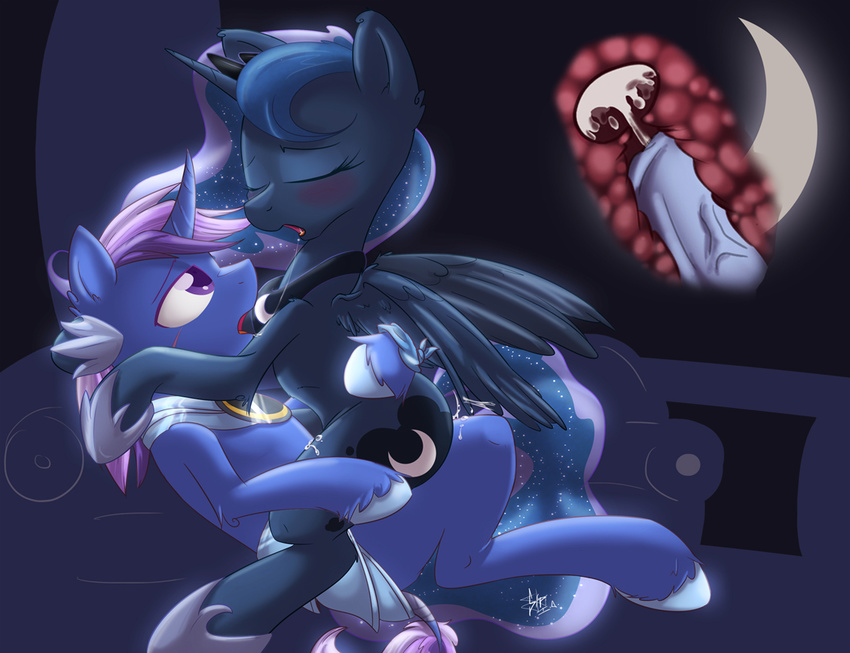 anatomically_correct anatomically_correct_penis animal_genitalia armor azure_night blue_fur cum_in_uterus cutaway duo equine fan_character female feral friendship_is_magic fur hair horn horsecock impregnation internal male mammal my_little_pony penis princess_luna_(mlp) pussy sex sip_i.a. straight uterus