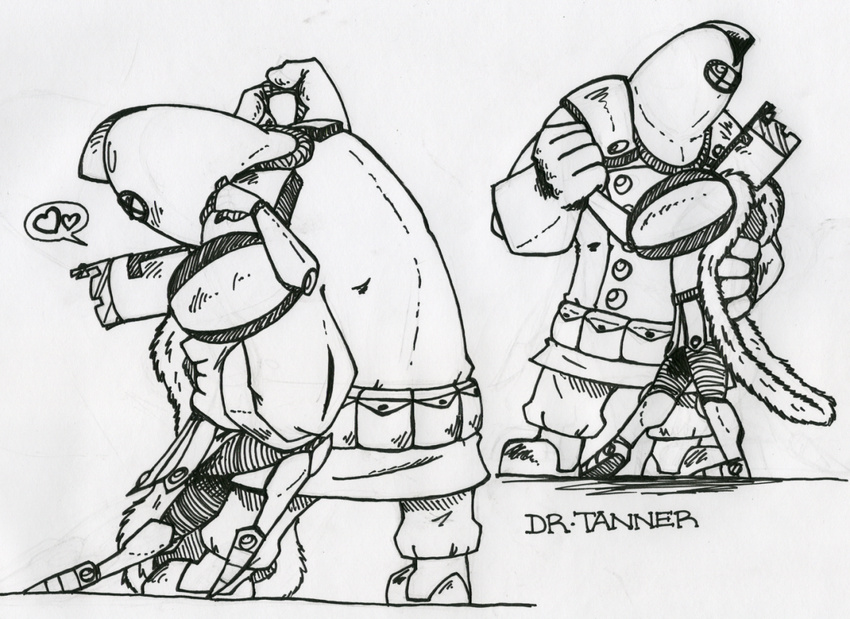 ambiguous_gender armor clothing cute dancing dr.tanner duo feral hug king_knight not_furry pen_(artwork) romantic shovel_knight size_difference traditional_media_(artwork) treasure_knight unknown_species