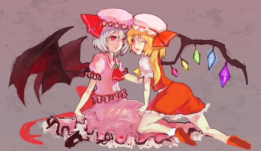 bad_id bad_pixiv_id flandre_scarlet highres im_(inuboe) multiple_girls remilia_scarlet siblings sisters touhou