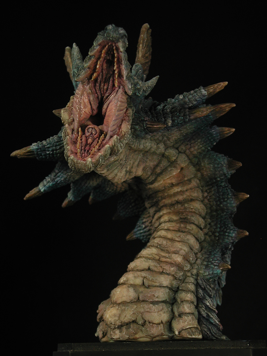 ambiguous_gender blue_scales capcom gaping lagiacrus leviathan monster_hunter real scalie sculpture solo statue teeth tongue video_games white_scales