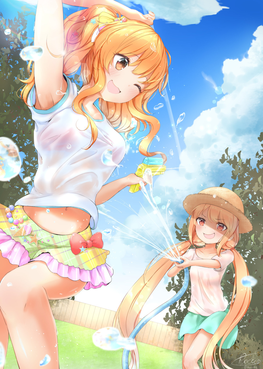 bra futaba_anzu kashiwamochi_roko moroboshi_kirari see_through the_idolm@ster the_idolm@ster_cinderella_girls wet wet_clothes