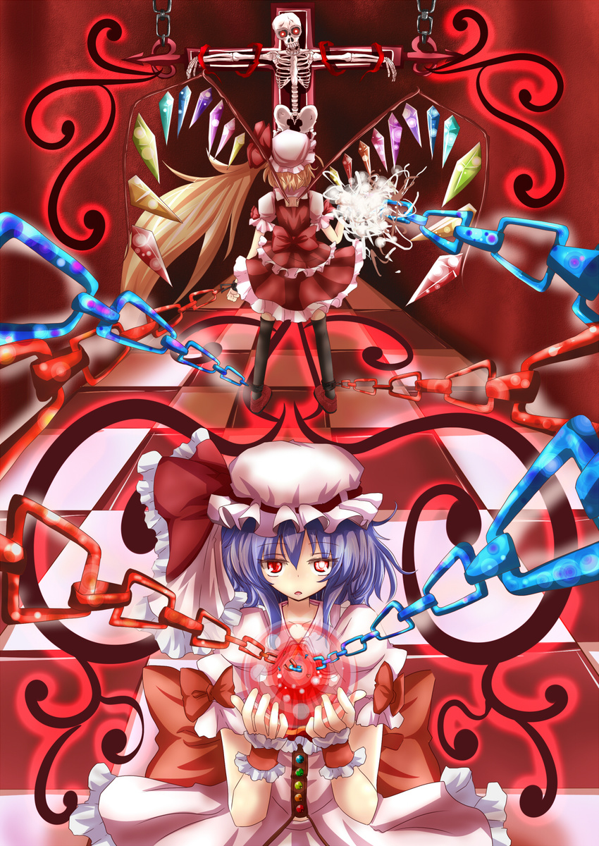 flandre_scarlet haru_ion highres multiple_girls remilia_scarlet siblings sisters touhou